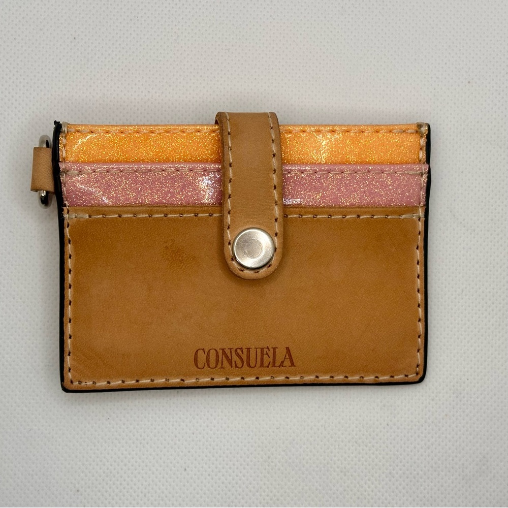 Consuela Tan Card Holder with Glitter Accents - Picture 2 of 5
